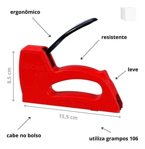Grampeador Rocama Slim 106 Linha Hobby Artesanato Fixação Grampeador Rocama Slim 106 Linha Hobby Artesanato Fixação
