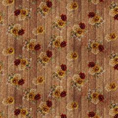 Toalha plástico de mesa térmica - FLORAL BRANCO MADEIRADO