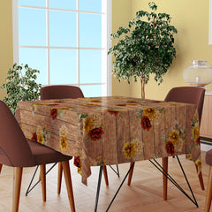 Toalha plástico de mesa térmica - FLORAL BRANCO MADEIRADO