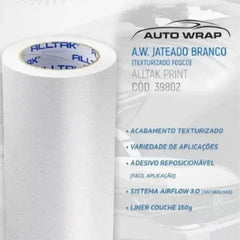 Adesivo Vinil Fosco Jateado Automotivo Branco Fosco 1m X 1,38m