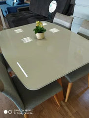 Adesivo Premium Laca Para Mesa De Vidro Bege Nude 1m X 1,20m