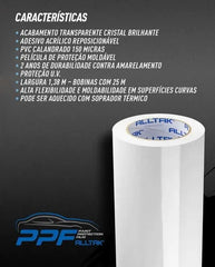 Adesivo PPF Alltak Ultra Cristal X Protection para Proteção de Veículos 1m X 1,38m