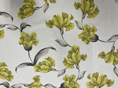 TECIDO SUEDE DESENHO FLORES VERDE COR 11