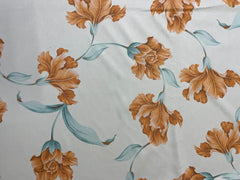 TECIDO SUEDE DESENHO FLORES LARANJA COR 9